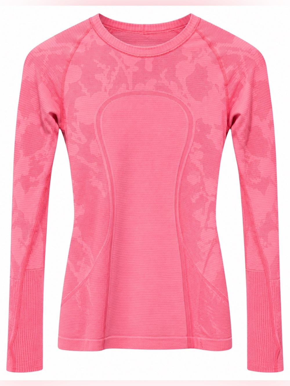 Lululemon Run 2012 Swiftly Tech LS Special Edition Flash Pink Floral Size 4 #110